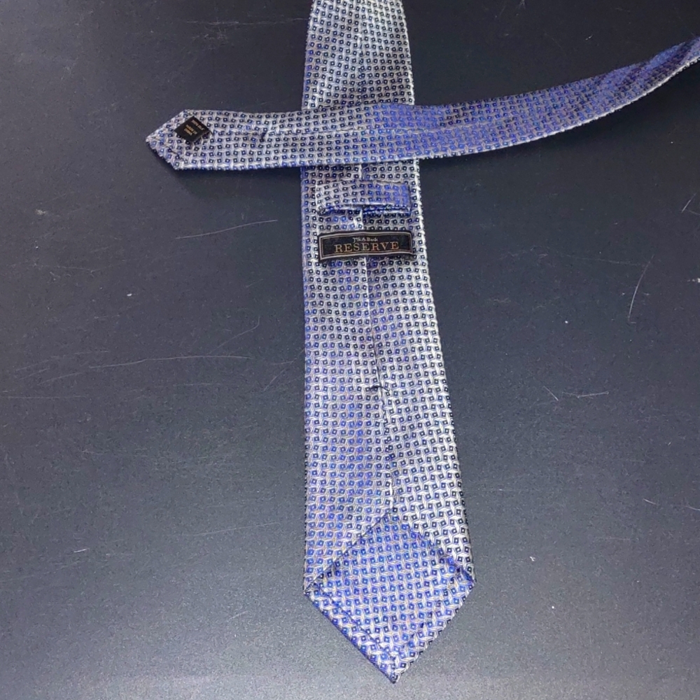 Jos A Bank 100% silk tie, yellow and blue